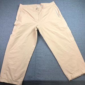 LL Bean Pants Womens 18 Regular Brown Hiking Active Casual Nylon Loose Walking